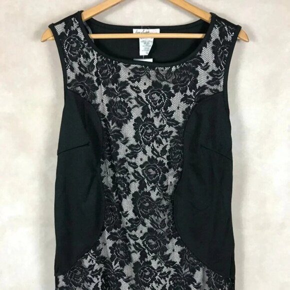 Love Squared Plus Size Black Lace-Panel Dress NWT 1X - Picture 3 of 11